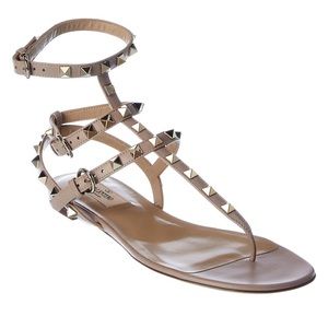 Valentino Rockstud Flat Sandals with Straps Size 37.5